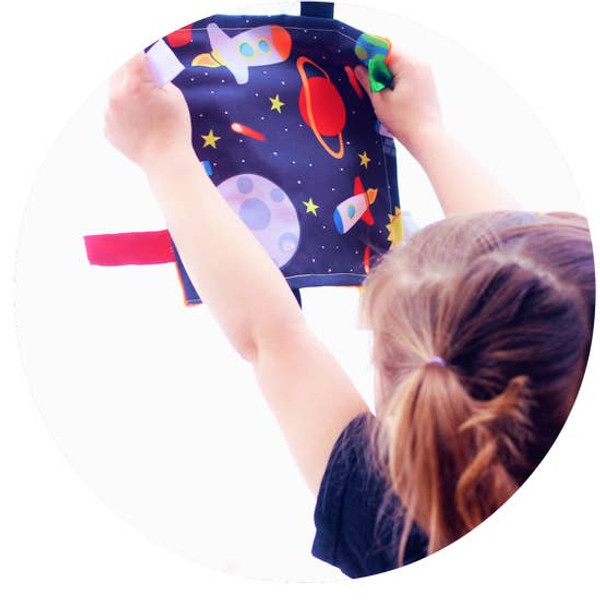 CRINKLE TAG SQUARE 8X8 SPACE ROCKETS