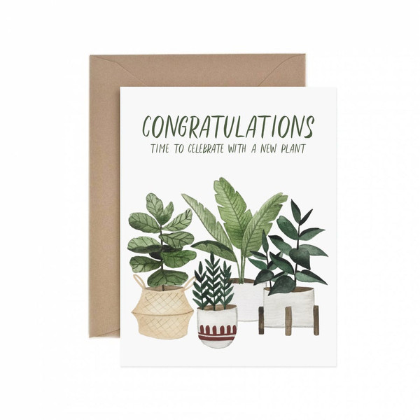 CONGRATULATIONS PLANT CARD