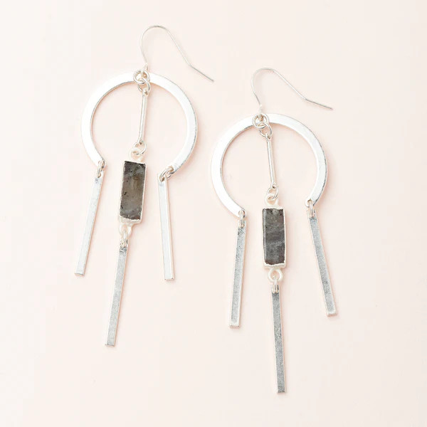 DREAM STONE EARRING LABRADORITE AND SOLV