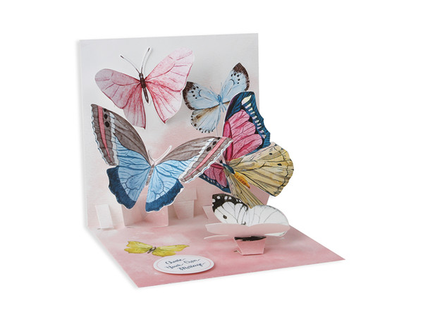 WATERCOLOR BUTTERFLIES POP UP CARD