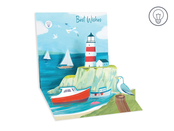 POP UP CARD: LIGHTHOUSE W/ LIGHT