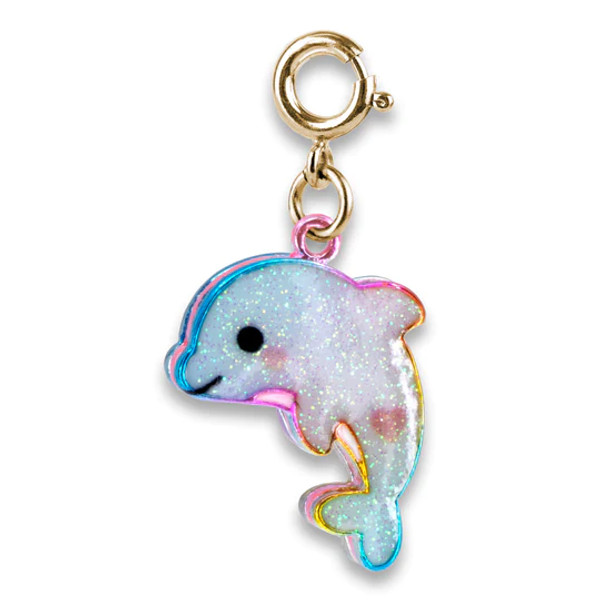 CHARM IT! GOLD GLITTER TIE DYE DOLPHIN