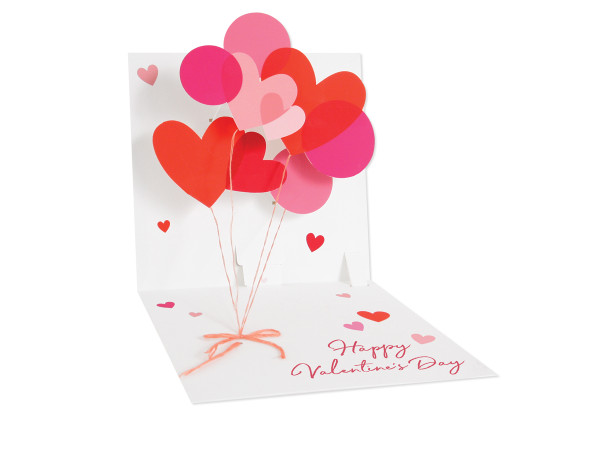 VALENTINES DAY:  BALLOONS POP UP CARD