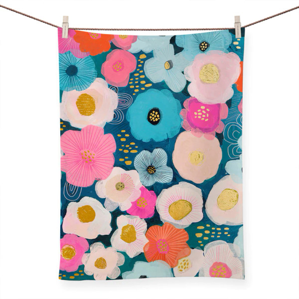 FLORAL TIME TEA TOWEL