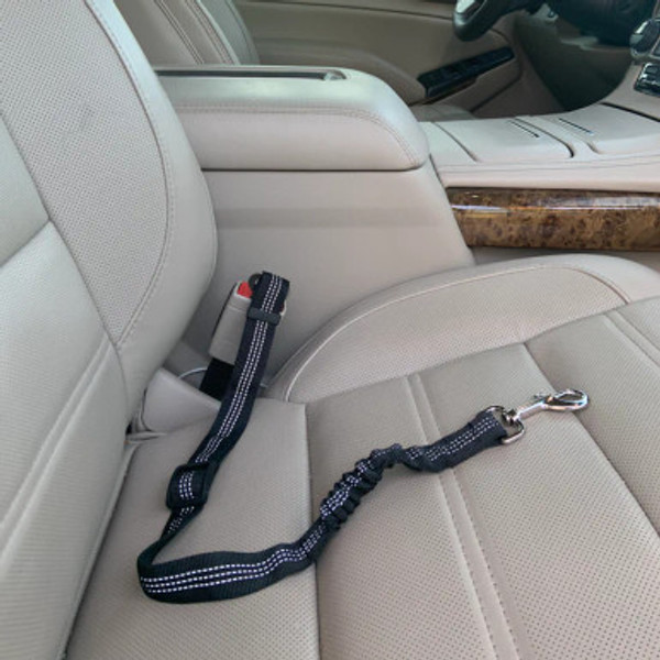 CAR ELASTIC SAFETY LEASH BLACK