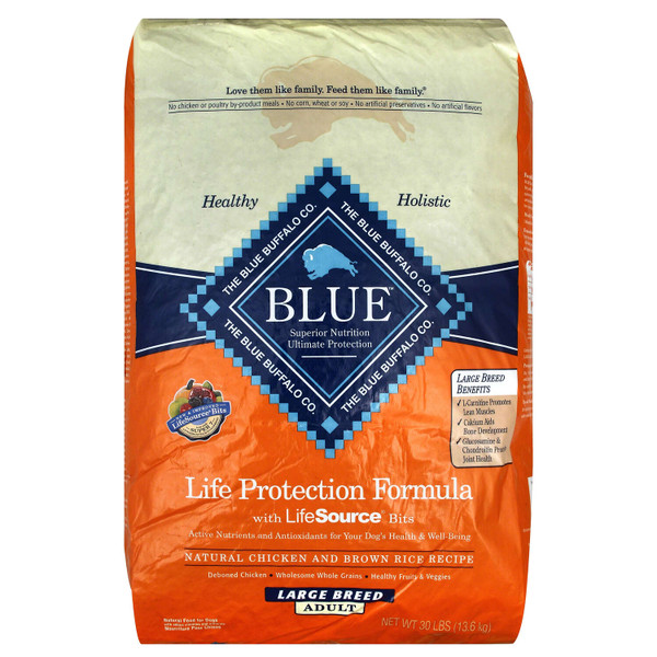 BLUE BUFFALO LIFE PROTECTION FORMULA ADULT CHICKEN AND BROWN RICE DRY DOG FOOD 30 LB.