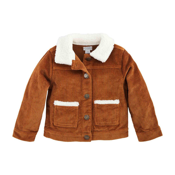 BROWN CORD SHERPA JACKET