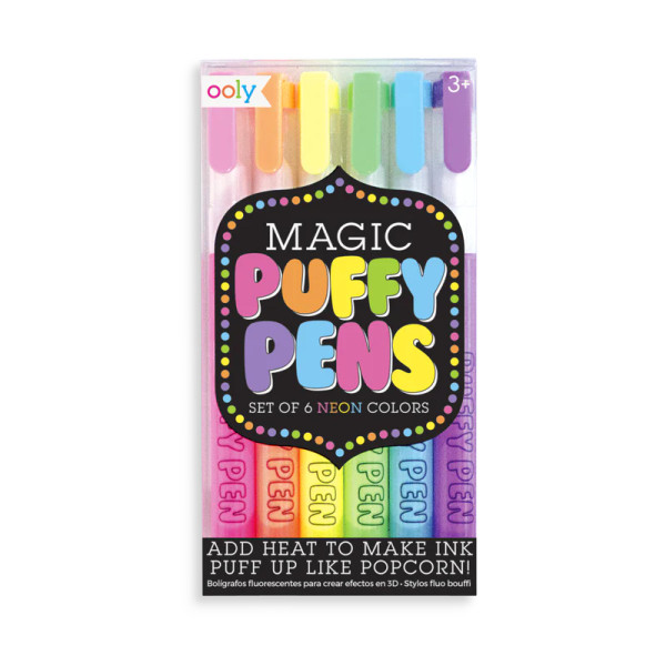 MAGIC NEON PUFFY PENS  S/6