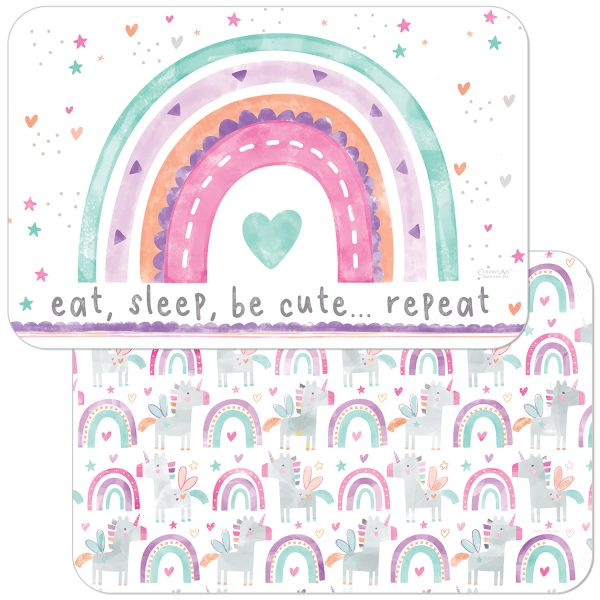 PLASTIC PLACEMAT RAINBOW UNICORN