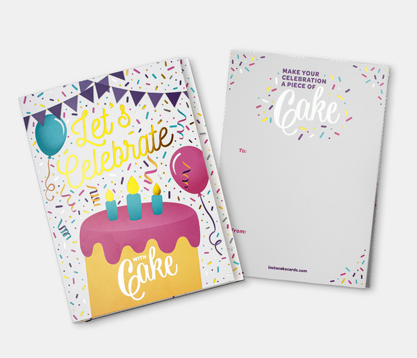 LETS CELEBRATE CAKE CARD CHOCOLATE