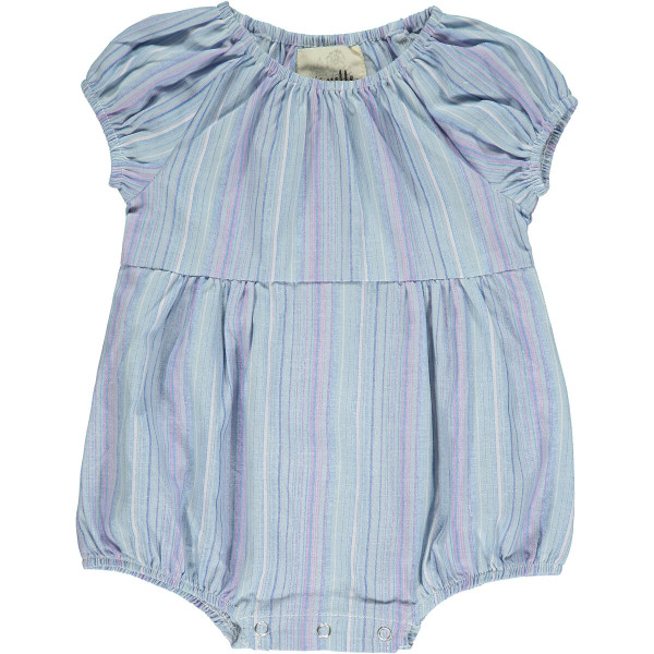 CELESTE BUBBLE ROMPER LAVENDER STRIPE