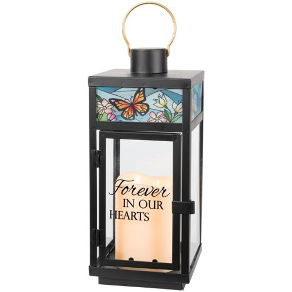 FOREVER IN OUR HEARTS GLASS LANTERN