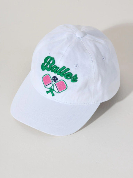 HAT BALLER WHITE PICKLEBALL