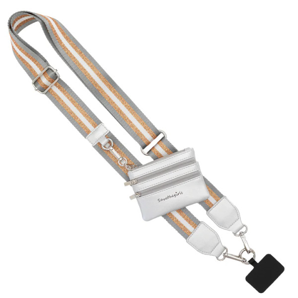 CLIP GO W/POUCH STRIPE GREY/GOLD
