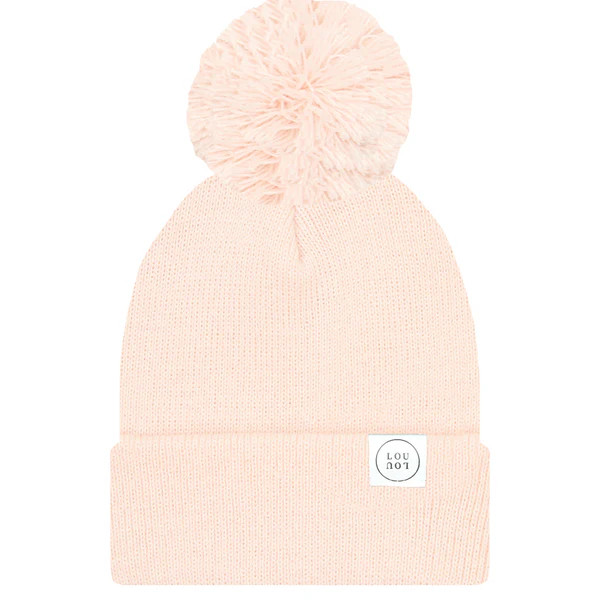BEANIE W/ POM BLUSH