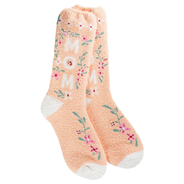 WORLD'S SOFTEST SOCKS COZY CREW FLOWER MOM
