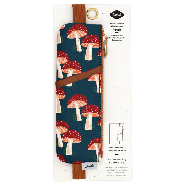 NAVY MUSHROOM NOTEBOOK POUCH