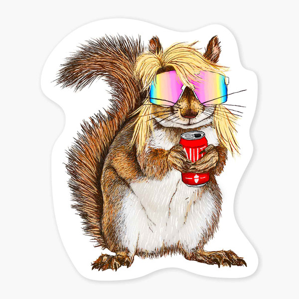 MULLET SQUIRREL 3" ART STICKER