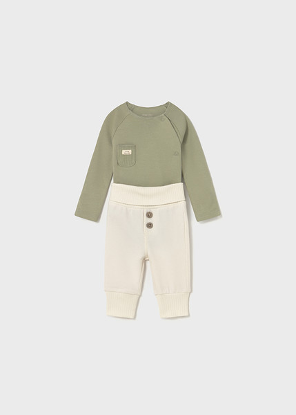 2PC SET SAGE TOP CREAM PANTS