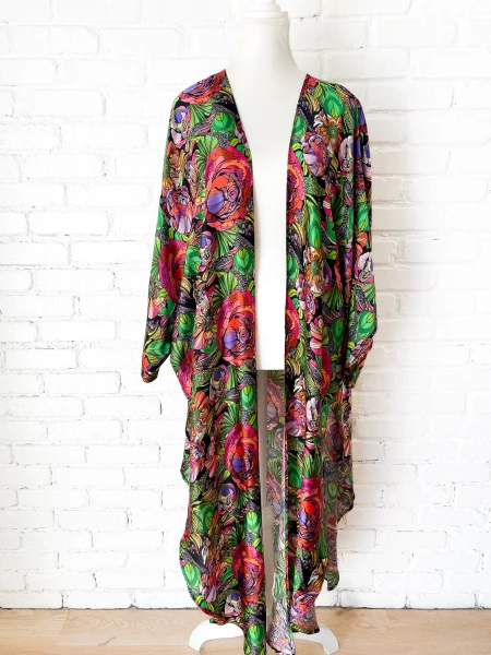 GOTHIC FLORAL LONG KIMONO