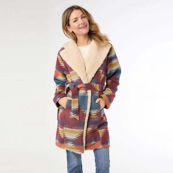 RUBY BELTED SHACKET RUST/DENIM