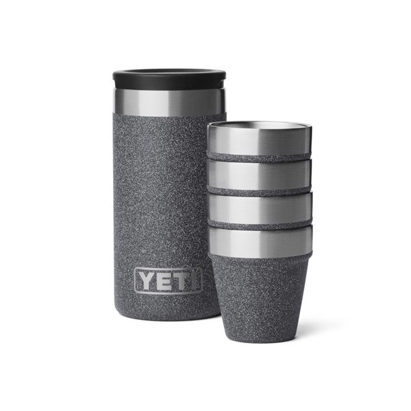 YETI 1.7 oz Black Stone Stainless Steel Packable Shot Glass Set