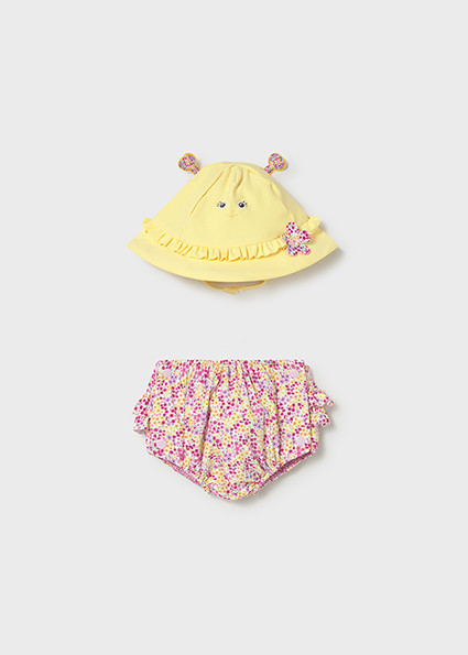 2PC SWIM DIAPER HAT PINK