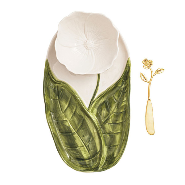 FLOWER TIDBIT TRAY SET