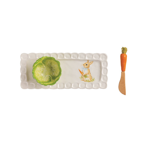 BUNNY TRAY & CABBAGE TIDBIT SET