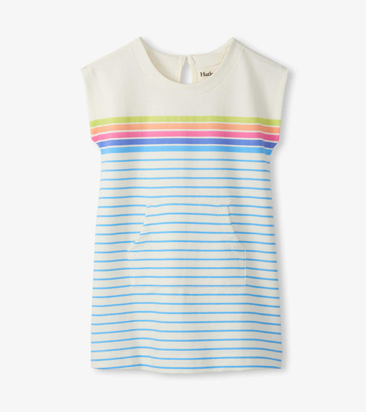 RAINBOW STRIPE SLOUCHY DRESS