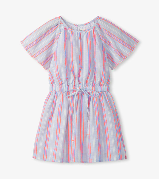 NEON CHAMBRAY STRIPE WOVEN DRESS