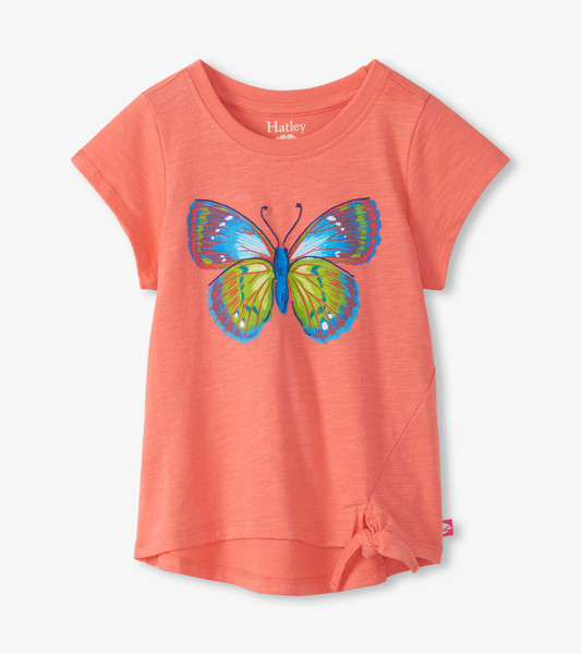 BUTTERFLY TIE FRONT TEE