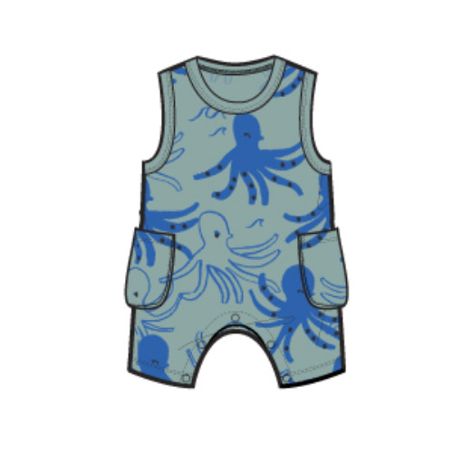 SLEEVELESS ROMPER OCTOPUS