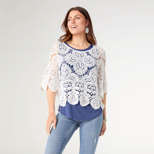 KRISTI CROCHET TOP BELLE WHITE
