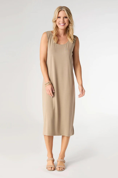 SOFT SLEEVELESS DRESS TAUPE