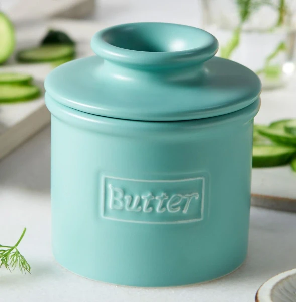 BUTTER BELL CROCK AQUA