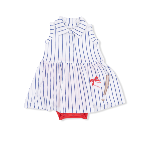 BASEBALL STRIPE POLO TENNIS DRESS