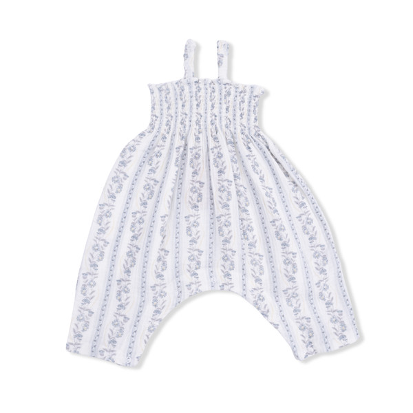 KIMBERLY FLORAL STRIPE SMOCKED ROMPER