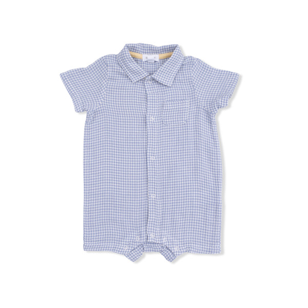 MICRO GINGHAM BLUE POLO SHORTIE