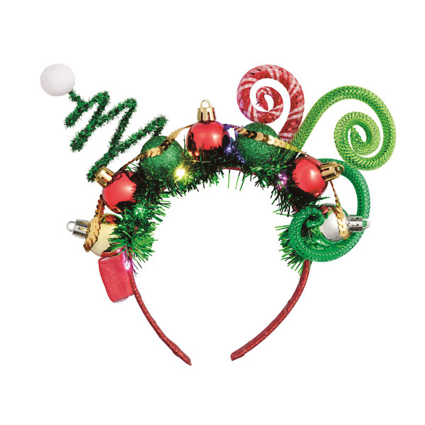 RED LIGHT-UP CHRISTMAS HEADBAND