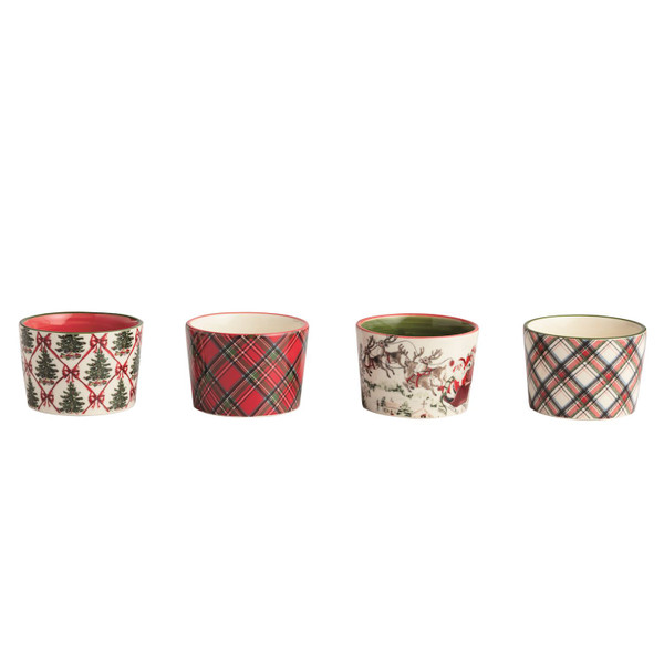 TARTAN CHRISTMAS TIDBIT DISHES