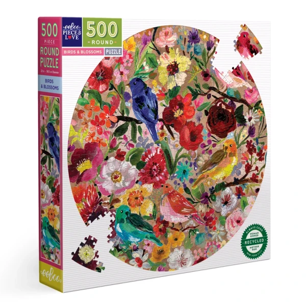 BIRDS & BLOSSOM 500PC ROUND PUZZ
