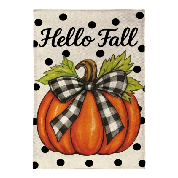 FLAG GARDEN CHECKERED PUMPKIN