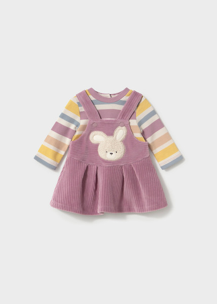 DRESS LAVENDER BUNNY STRIPE