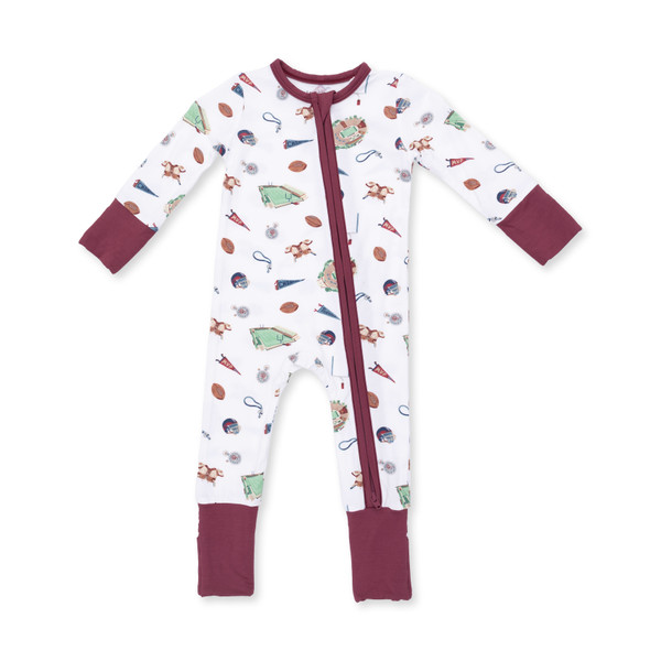 VINTAGE FOOTBALL ZIP ROMPER