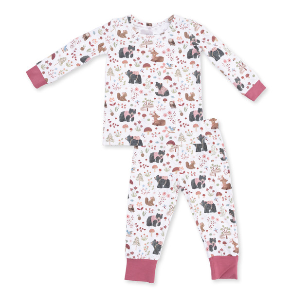 2PC LOUNGEWEAR WOODLAND ANIMAL PINK