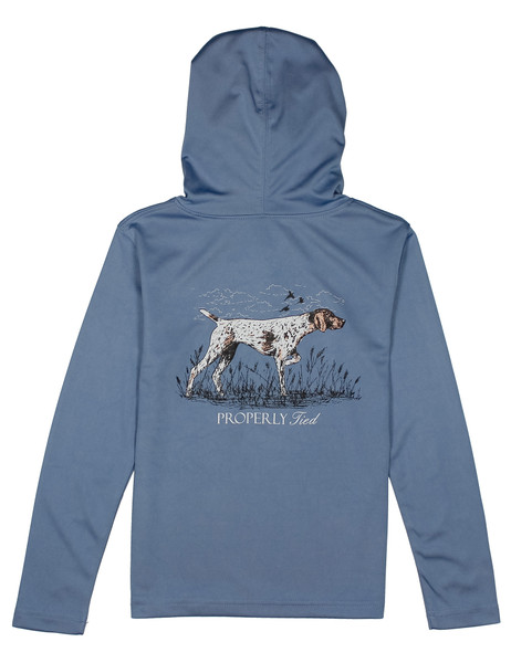PERFORMANCE HOODIE POINTER STONE BLUE