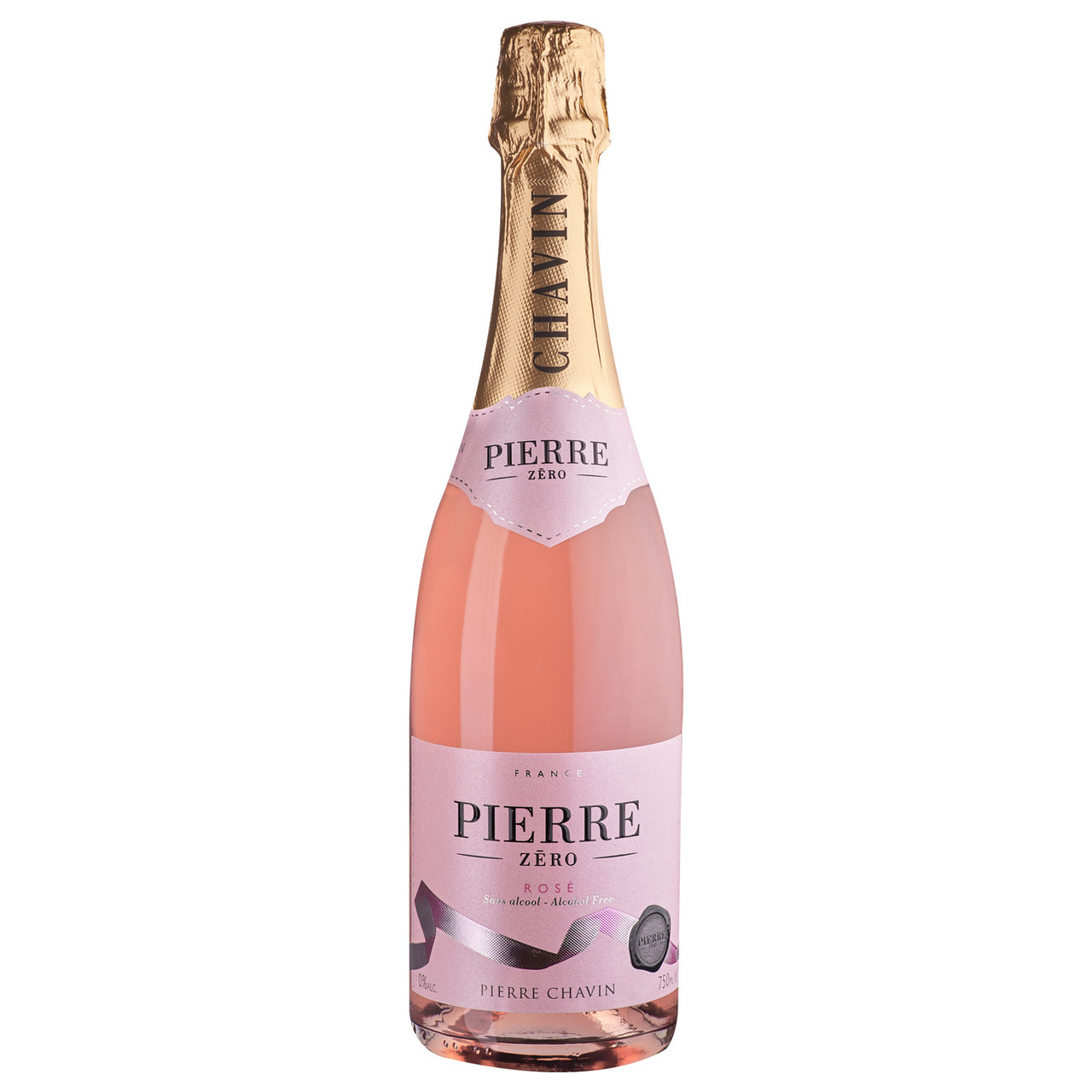 Pierre Zero Rose Sparkling non-alcoholic wine bottle