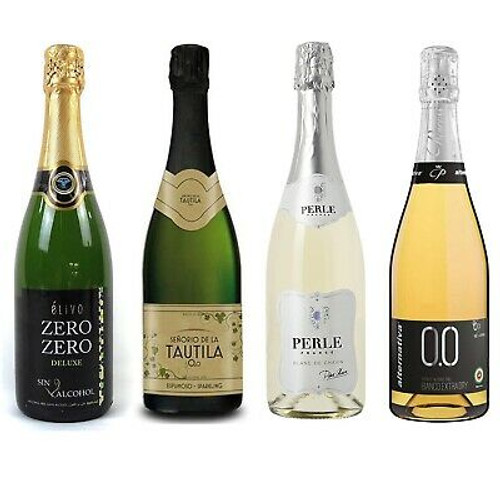 Non-Alcoholic Sparkling Wine Sampler of 4 Bottles