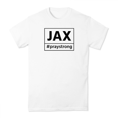 state shirt, airport, code apparel, praystrong community shirt, white, black, jax, jacksonville, fl, florida